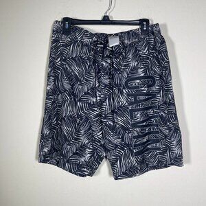 Calvin Klein Men's Gray Black Tropical Print Board Shorts Surf Beach Large!
